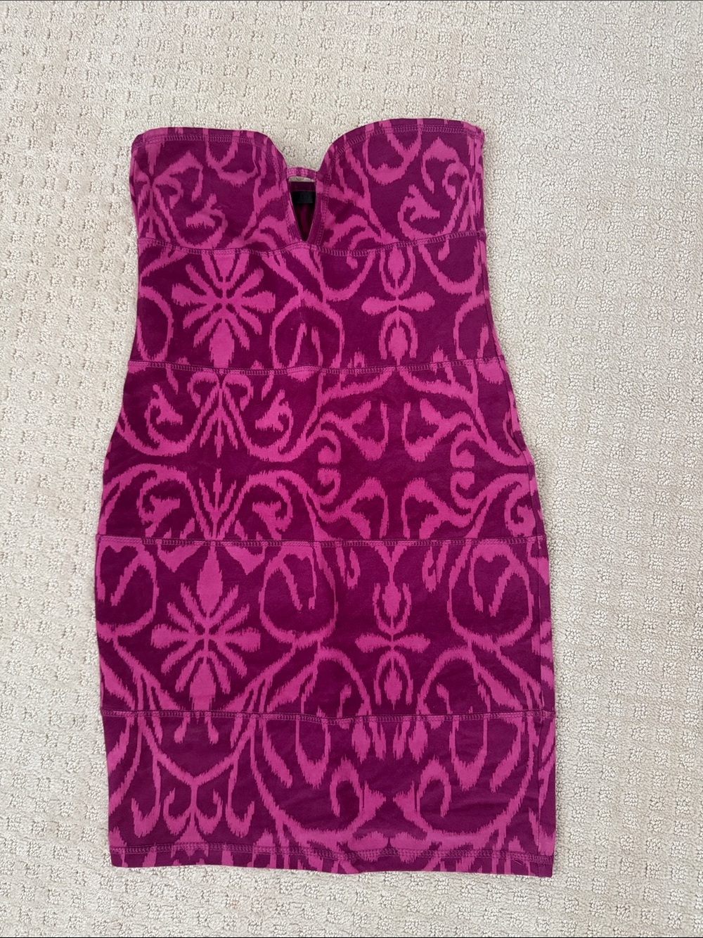 Indah Strapless Pink Patterned Bodycon Dress